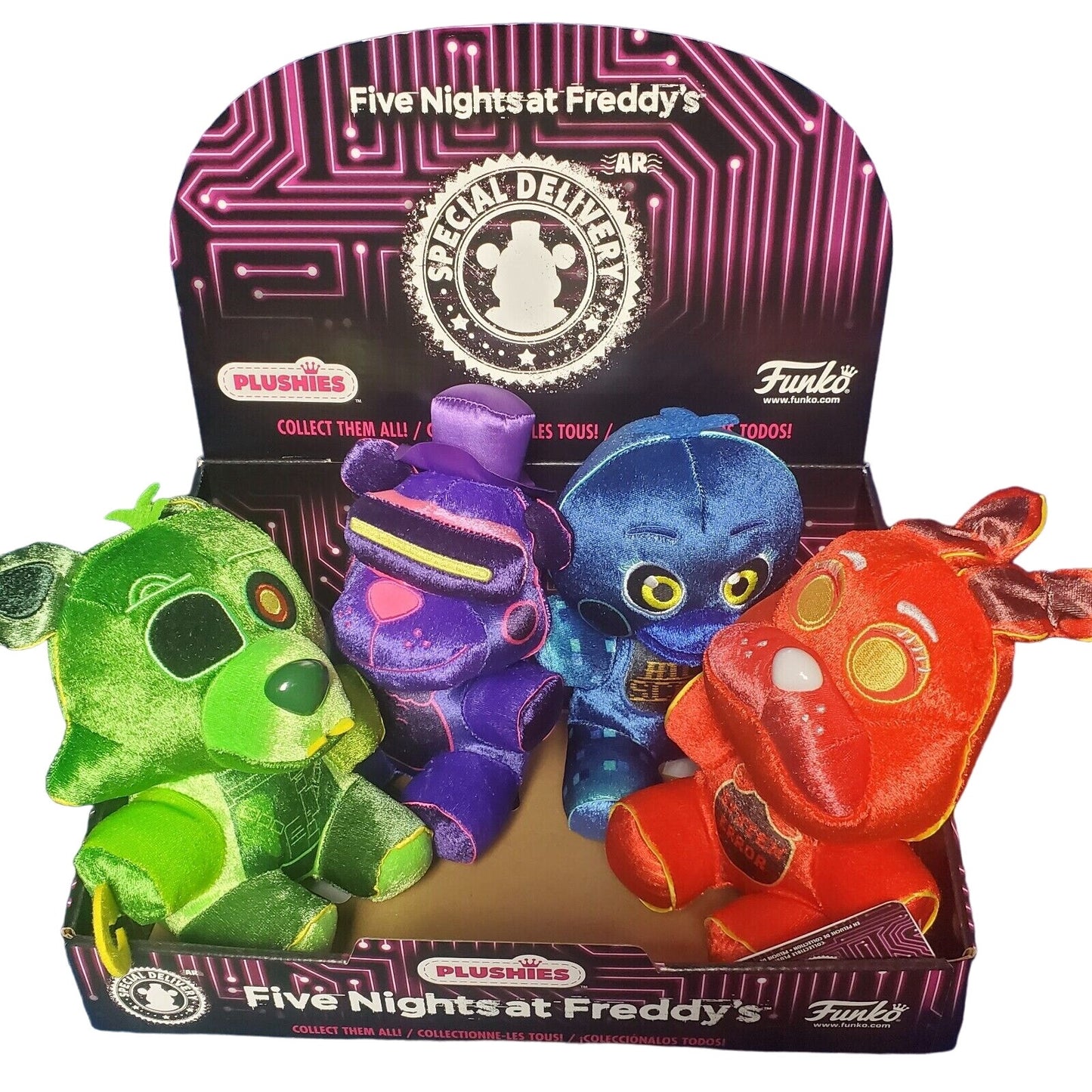 4PK FNAF VR PLUSH Five Nights Freddys VR Series 7 Plush with Display 7inch NEW