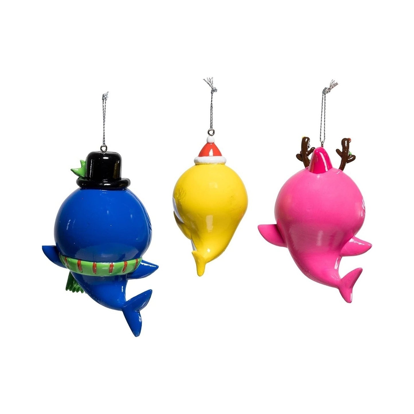 Nickelodeon Baby Shark Family Dad Mom & Baby Christmas Ornament Set Of 3 New