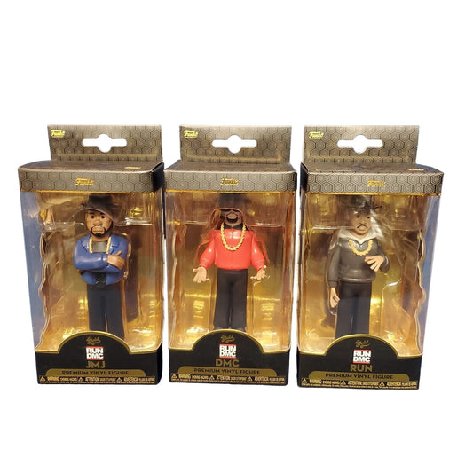 Funko Vinyl Gold Run DMC Full Set 5" Collectible Figure NEW 3 pack JMJ Run & DMC