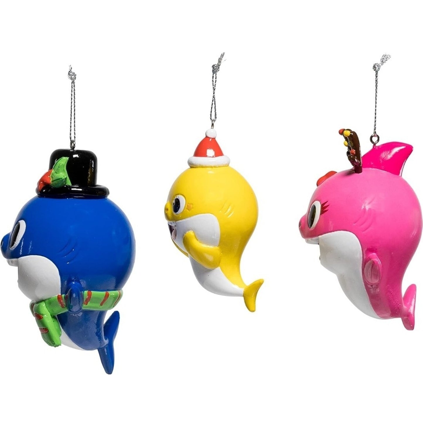 Nickelodeon Baby Shark Family Dad Mom & Baby Christmas Ornament Set Of 3 New