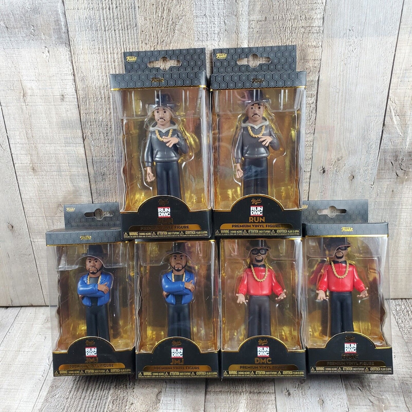 Funko Gold Run DMC TWO FULL SETS 5" Collectible Figures NEW 6 pack JMJ Run DMC
