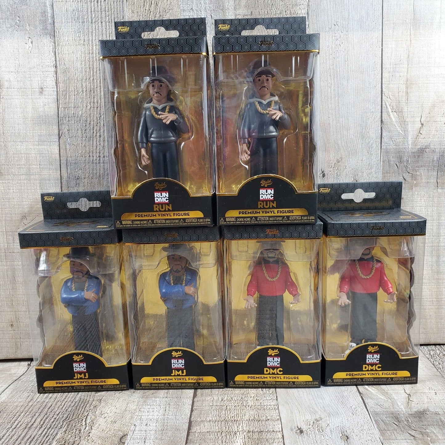 Funko Gold Run DMC TWO FULL SETS 5" Collectible Figures NEW 6 pack JMJ Run DMC
