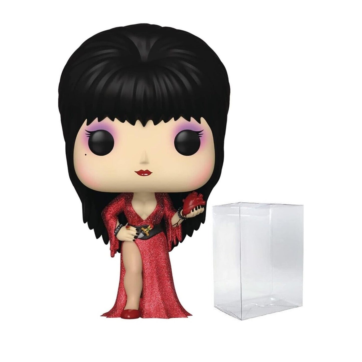 Funko POP 68 Elvira Diamond Red Glitter Dress 40 YEARS W Pop Protector