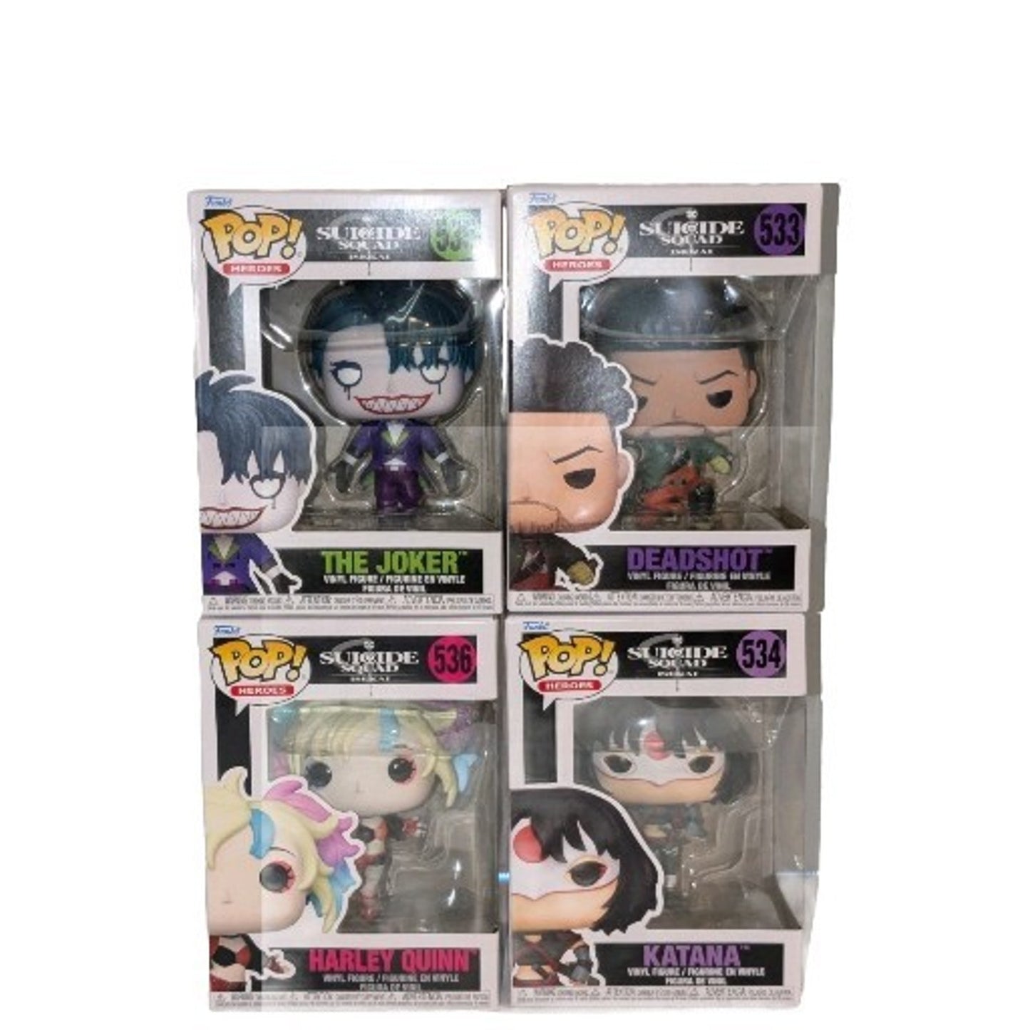 Funko Pop Suicide Squad Complete Set Of 4 NO CHASE Joker Harley Quinn