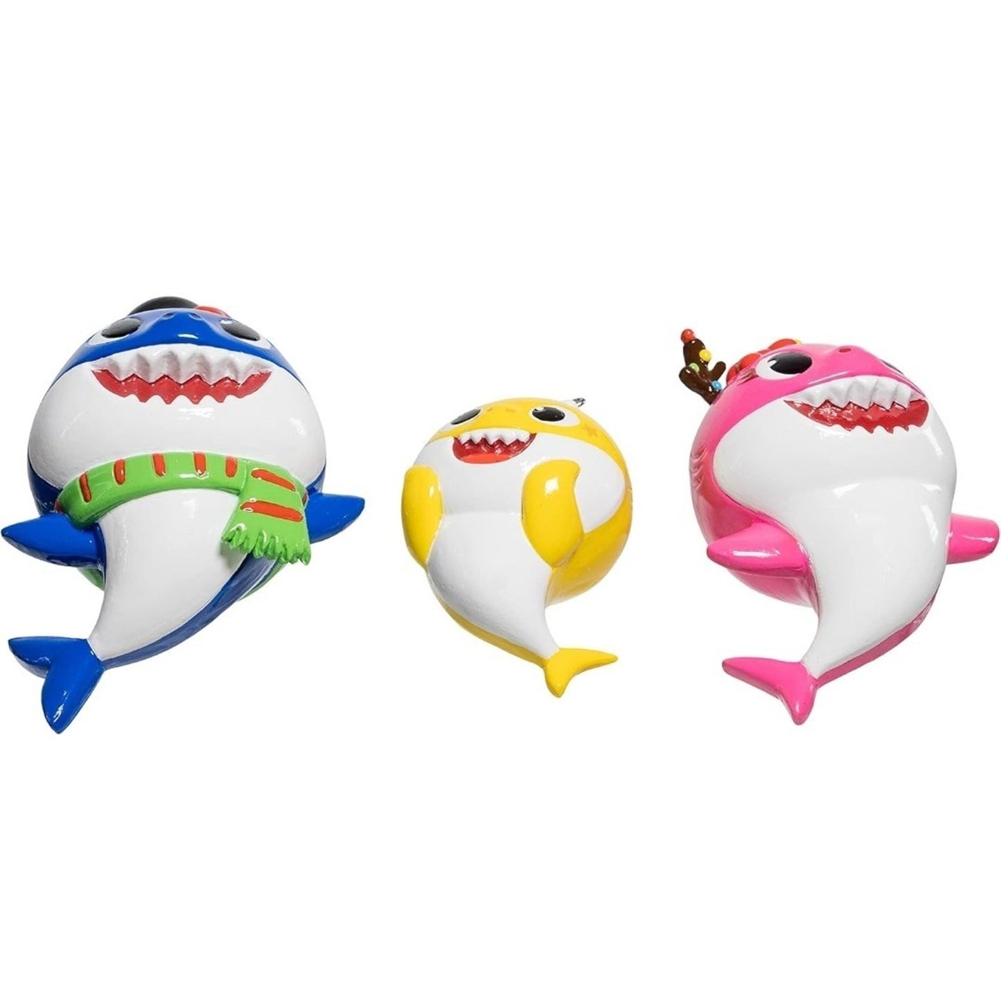 Nickelodeon Baby Shark Family Dad Mom & Baby Christmas Ornament Set Of 3 New