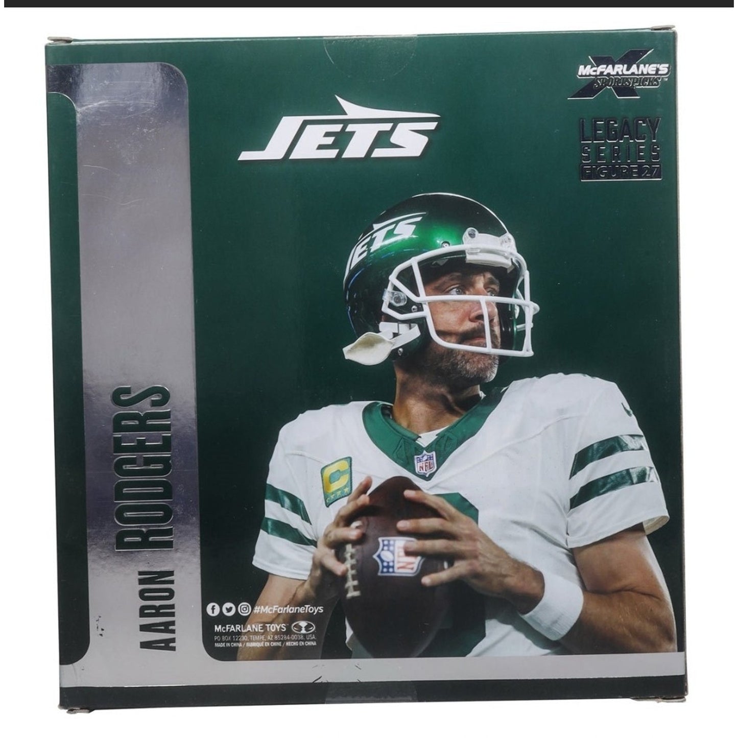 2024 McFarlane Sports Picks Aaron Rodgers New York Jets Figure Green Jersey 7in