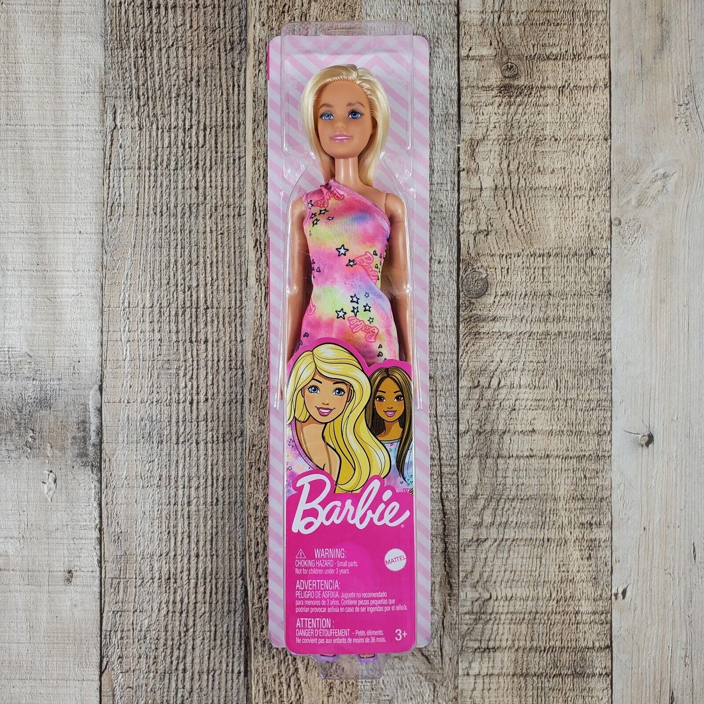 Barbie Doll 2020 Logo Tie-Dye Dress Caucasian Doll American Blonde Stars New