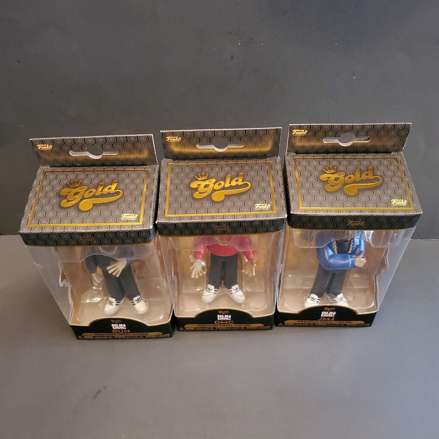 Funko Vinyl Gold Run DMC Full Set 5" Collectible Figure NEW 3 pack JMJ Run & DMC