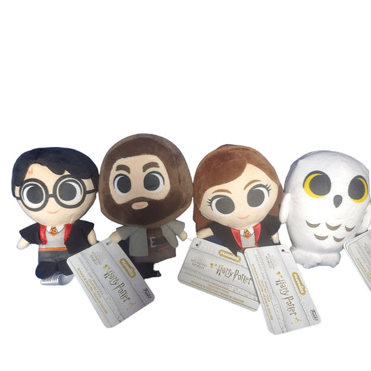 4pk Funko Plush Harry Potter S2 Holiday 4 Inch Hedwig Owl Hagrid Hermione New
