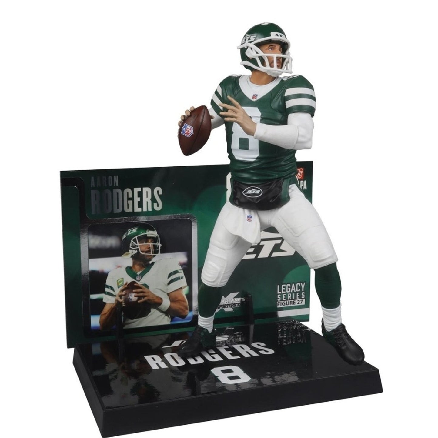 2024 McFarlane Sports Picks Aaron Rodgers New York Jets Figure Green Jersey 7in